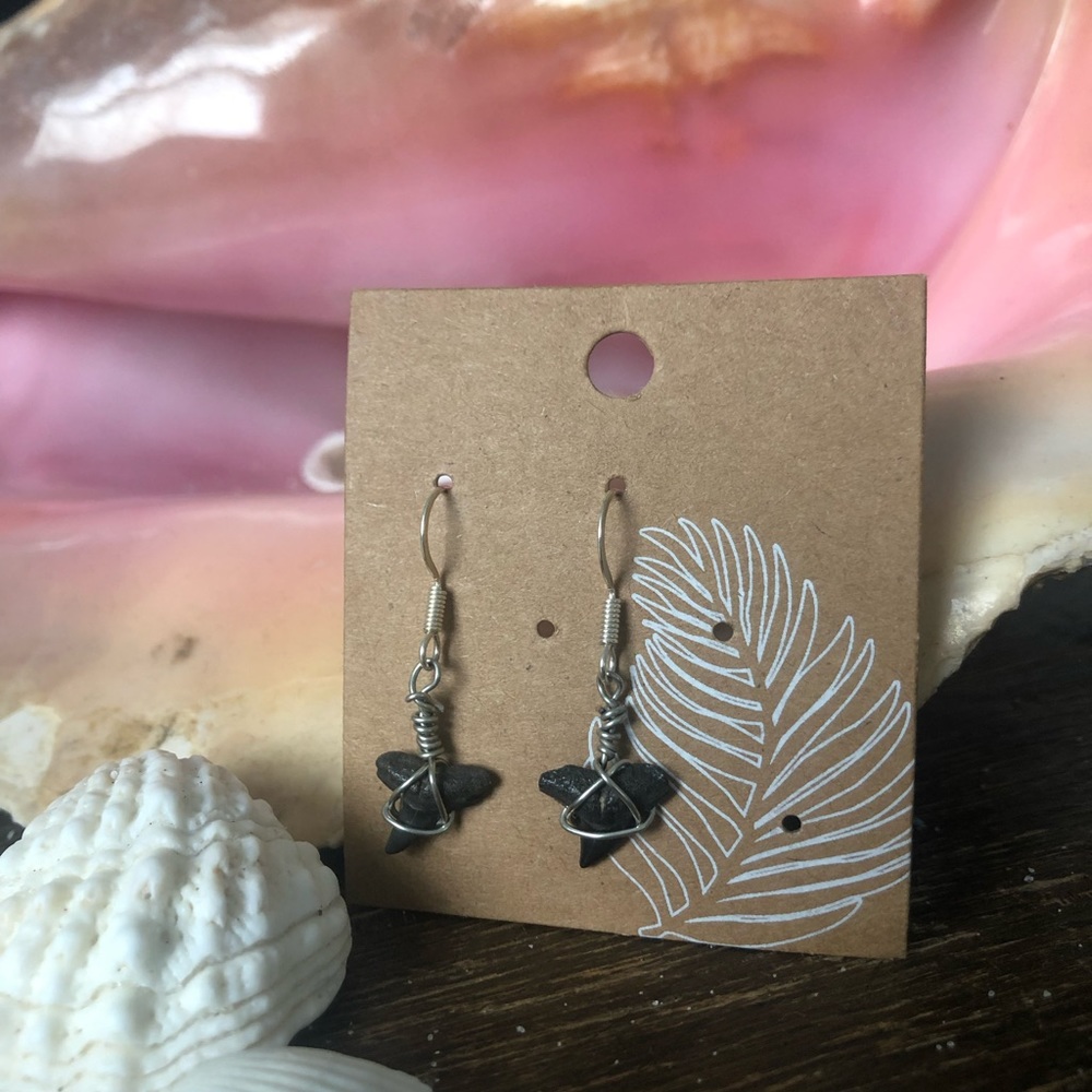 Handmade shark tooth earrings